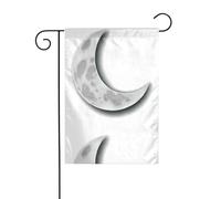 YYHWHJDE Tableau gris demi-mois pour jardin, décoration de cour extérieure double face, 30,5 x 45,7 cm