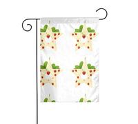 YYHWHJDE Tableau imprimé étoile fraise mât drapeau extérieur cour décoration double face 30,5 x 45,7 cm