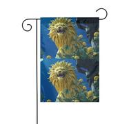 YYHWHJDE Tableau licorne au loin, mât de drapeau de jardin, décoration de cour extérieure double face, 30,5 x 45,7 cm