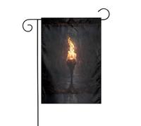 YYHWHJDE Tableau Torches dans le noir pour mât de drapeau de jardin, décoration de cour extérieure double face, 30,5 x 45,7 cm