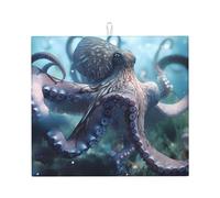 YYHWHJDE Tapis de cuisine absorbant géant imprimé pieuvre, microfibre super absorbante, antidérapant