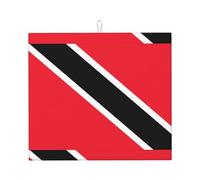 YYHWHJDE Tapis de séchage de cuisine imprimé drapeau de Trinité-et-Tobago - Couverture de vaisselle absorbante, couche de comptoir antidérapante avec imprimés vibrants, idéal pour une pendaison de