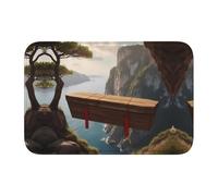 YYHWHJDE Tapis de sol antidérapant et épais en forme de cercueil en bois à suspendre à une falaise - Pour salle de bain, chambre à coucher - Lavable - 40,6 x 61 cm