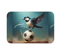 YYHWHJDE Tapis de sol antidérapant et épais lavable pour salle de bain, chambre à coucher, motif Little hirondelle marchant sur la balle, 40,6 x 61 cm