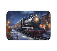 YYHWHJDE Tapis de sol antidérapant et épais lavable pour salle de bain, chambre à coucher, motif train de chemin de fer, 40,6 x 61 cm