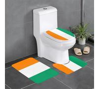 YYHWHJDE Tapis de sol antidérapant motif drapeau de la Côte d'Ivoire 3 pièces Tapis de salle de bain antidérapant durable
