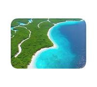 YYHWHJDE Tapis de sol en velours avec motif île dans l'océan, tapis de chambre, salon, dortoir, décoration de la maison