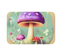 YYHWHJDE Tapis de sol épais antidérapant avec imprimé champignon de rêve violet, antidérapant, facile à nettoyer, durable, résistant à la décoloration, parfait pour toilettes et salle de bain, 60 x 40