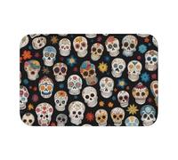 YYHWHJDE Tapis de sol épais antidérapant imprimé crânes en sucre antidérapant, facile à nettoyer, durable, résistant à la décoloration, parfait pour les toilettes et la salle de bain, 60 x 40 cm