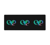 YYHWHJDE Tapis de souris 30,5 x 80 cm - Motif cœur d'amour - Tapis de souris extra large - Antidérapant - Clavier de jeu antidérapant - Version épaisse