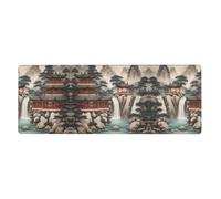 YYHWHJDE Tapis de souris extra large avec 3 motifs de peinture de paysage, forte adhérence, durable, bord de verrouillage précis 30,5 x 80 cm
