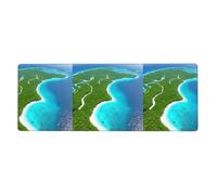 YYHWHJDE Tapis de souris extra large avec image d'une île dans l'océan, clavier de jeu antidérapant, version épaisse, 30,5 x 80 cm