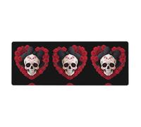 YYHWHJDE Tapis de souris extra large avec imprimé crâne de sorcière rose 30,5 x 80 cm pour l'apprentissage des jeux de bureau
