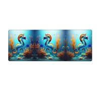 YYHWHJDE Tapis de souris extra large avec imprimé hippocampe corail 30,5 x 80 cm pour l'apprentissage des jeux au bureau
