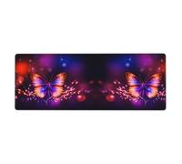 YYHWHJDE Tapis de souris extra large avec imprimé papillon et étoiles - Pour ordinateur de bureau - Clavier de jeu - Version épaisse - 30,5 x 80 cm