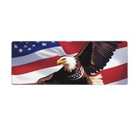 YYHWHJDE Tapis de souris extra large avec motif aigle patriotique des États-Unis avec motif drapeau américain, clavier de jeu antidérapant, version épaisse, 30,5 x 80 cm
