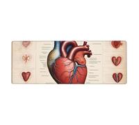 YYHWHJDE Tapis de souris extra large avec motif anatomie humaine en forme de cœur, clavier de jeu antidérapant, version épaisse, 30,5 x 80 cm