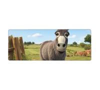 YYHWHJDE Tapis de souris extra large avec motif âne mignon - Pour ordinateur de bureau - Clavier de jeu antidérapant - Version épaisse - 30,5 x 80 cm