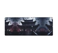 YYHWHJDE Tapis de souris extra large avec motif chauve-souris volant au crépuscule, forte adhérence, durable, bord de verrouillage précis 30,5 x 80 cm