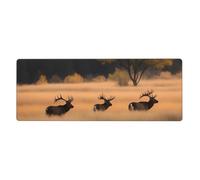 YYHWHJDE Tapis de souris extra large avec motif de cerf chassant la faune - Pour bureau d'ordinateur - Clavier de jeu antidérapant - Version épaisse - 30,5 x 80 cm