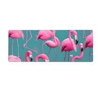 YYHWHJDE Tapis de souris extra large avec motif de flamants roses, forte adhérence, durable, bord de verrouillage précis 30,5 x 80 cm
