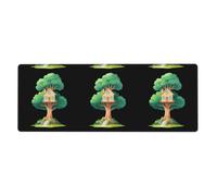 YYHWHJDE Tapis de souris extra large avec motif de maison sur un grand arbre - Clavier de jeu antidérapant - Version épaisse - 30,5 x 80 cm