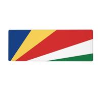 YYHWHJDE Tapis de souris extra large avec motif drapeau des Seychelles - Pour bureau d'ordinateur - Clavier de jeu antidérapant - Version épaisse - 30,5 x 80 cm