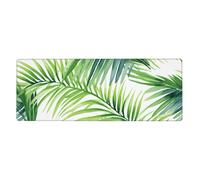 YYHWHJDE Tapis de souris extra large avec motif feuilles de palmier tropical, motif aquarelle, clavier de jeu antidérapant, version épaisse, 30,5 x 80 cm