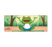 YYHWHJDE Tapis de souris extra large avec motif grenouille mignonne et amusante faisant du yoga, clavier de jeu antidérapant, version épaisse, 30,5 x 80 cm