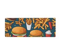 YYHWHJDE Tapis de souris extra large avec motif imprimé de nourriture savoureuse, forte adhérence, durable, bord de verrouillage précis 30,5 x 80 cm