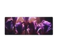 YYHWHJDE Tapis de souris extra large avec motif iris violet - Pour ordinateur de bureau - Clavier de jeu antidérapant - Version épaisse - 30,5 x 80 cm