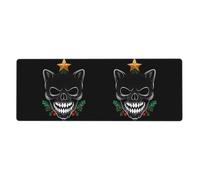 YYHWHJDE Tapis de souris extra large avec motif tête de chauve-souris de Noël, clavier de jeu antidérapant, version épaisse, 30,5 x 80 cm