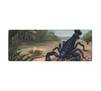 YYHWHJDE Tapis de souris extra large imprimé scorpion bleu, forte adhérence, durable, bord de verrouillage précis 30,5 x 80 cm