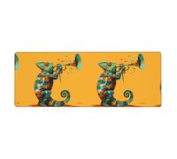 YYHWHJDE Tapis de souris extra large motif caméléon trompette soufflant pour ordinateur de bureau, clavier de jeu antidérapant, version épaisse, 30,5 x 80 cm