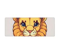 YYHWHJDE Tapis de souris extra large motif de petit lion de dessin animé, forte adhérence, durable, bord de verrouillage précis 30,5 x 80 cm