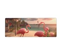 YYHWHJDE Tapis de souris extra large motif flamant rose pour ordinateur de bureau, clavier de jeu antidérapant, version épaisse, 30,5 x 80 cm
