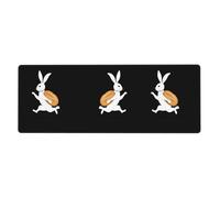 YYHWHJDE Tapis de souris extra large motif lapin qui s'avance vers l'avant avec empreintes de pain, 30,5 x 80 cm, pour l'apprentissage des jeux au bureau
