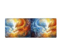 YYHWHJDE Tapis de souris extra large pour ordinateurs de bureau, ordinateurs portables et personnels Motif monstre de glace et feu 30,5 x 80 cm