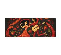 YYHWHJDE Tapis de souris mexicain avec symboles de salsa - Extra large - 30,5 x 80 cm - Pour l'apprentissage des jeux au bureau
