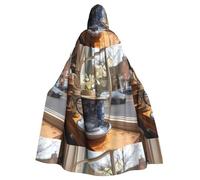 YYHWHJDE Tasse rétro en céramique dans la fenêtre Halloween Cape à capuche pour adulte pour jeux de rôle, costumes et fêtes à thème