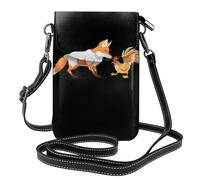 YYHWHJDE Téléphone portable pour femme avec prépuce en cuir et bandoulière réglable Motif renard qui a volé le poulet