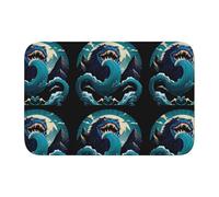 YYHWHJDE The Beast in the Waves Picture Crystal Velvet Lock Edge Tapis de sol pour chambre à coucher, salon, dortoir, décoration de la maison
