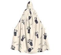 YYHWHJDE The Beauty Of Small Footprints Prints Halloween Cape à capuche pour homme et femme Vêtements Manteau Jeu de rôle