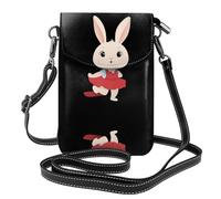 YYHWHJDE The Bunny Beautiful Red Dress Picture Téléphone portable pour femme avec prépuce en cuir, étui à rabat en bandoulière, petite bandoulière réglable