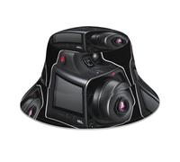 YYHWHJDE The Camera That Records The World Chapeau cloche réfléchissant léger, respirant et pliable pour homme et femme Noir