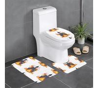 YYHWHJDE The Castle Burning Flames Picture Lot de 3 tapis de sol pour salle de bain Tapis de douche antidérapant à séchage rapide