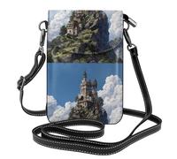 YYHWHJDE The Castle On Top Of The Hill Prints Petit sac à bandoulière en cuir pour femme, imperméable et durable