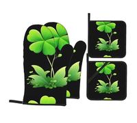 YYHWHJDE The Clover Sways in the Breeze Lot de 4 maniques de cuisine épaisses et durables, anti-brûlure et isolant thermique