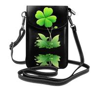 YYHWHJDE The Clover Sways in the Breeze Picture Téléphone portable pour femme avec prépuce en cuir, étui à rabat en bandoulière, petite bandoulière réglable