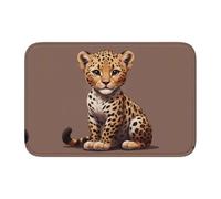 YYHWHJDE The Coquettish Little Leopard Picture Crystal Velvet Lock Edge Tapis de sol, tapis de chambre, salon, dortoir, décoration de la maison